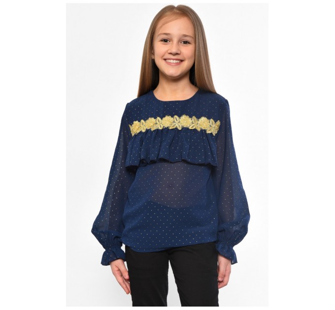 Блуза дитяча для дівчинки темно-синього кольору 182491L