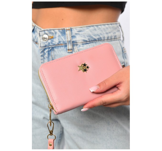Гаманець жіночий з екошкіри рожевого кольору 182683L