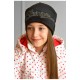 Шапка підліткова для дівчинки велюрова чорного кольору 182943L