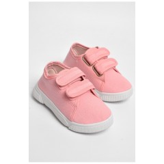 Мокасины детские светло-розового цвета на липучке 183109L.