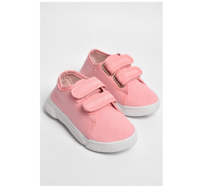 Мокасины детские светло-розового цвета на липучке 183109L.
