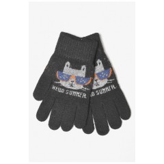 Детские перчатки с начесом черного цвета 185143L