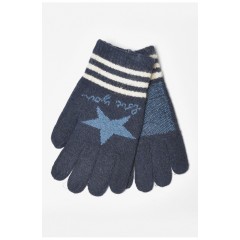 Рукавички дитячі з начісом темно-синього кольору 185192L