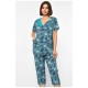 Костюм домашній жіночий напівбатальний зеленого кольору з принтом 185752L