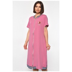 Халат жіночий батальний з принтом рожевого кольору 185807L