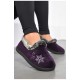 Капці жіночі на хутрі фіолетового кольору з візерунком 186056L