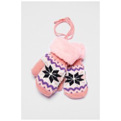 Детские перчатки на меху розового цвета с рисунком 186497L