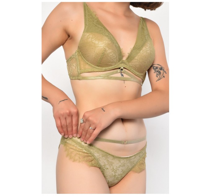 Комплект жіночий оливкового кольору чашка С 186606L