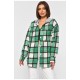 Жіноча рубашка батальна в клітинку зеленого кольору 186683L
