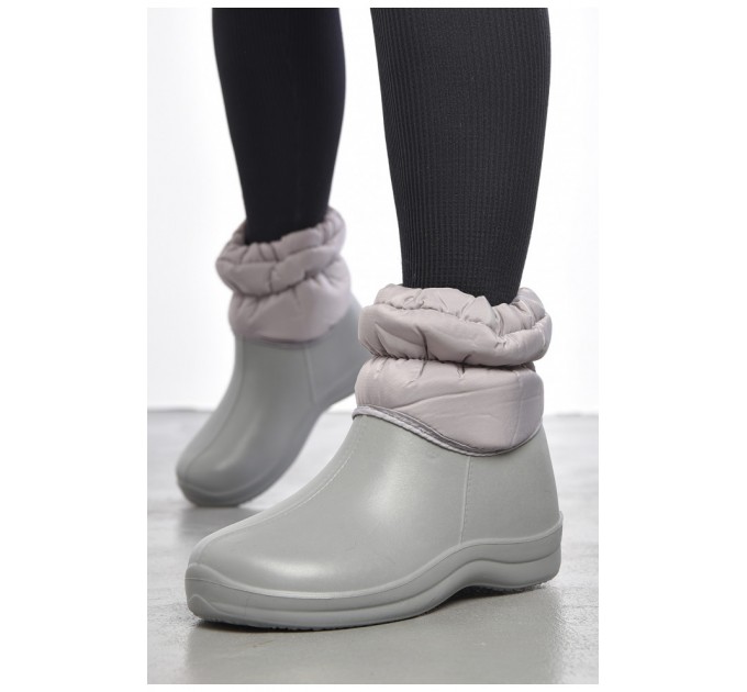 Дутики женские на меху серого цвета 187256L