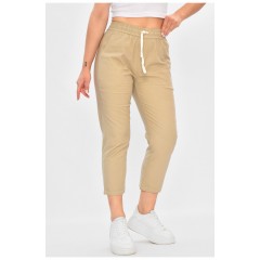 Бриджі жіночі однотонні бежевого кольору 187331L