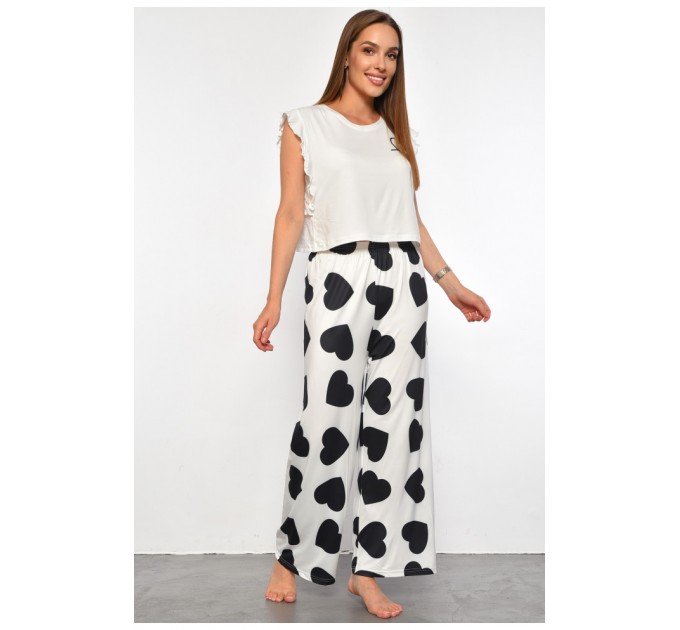 Піжама жіноча білого кольору з принтом 187377L