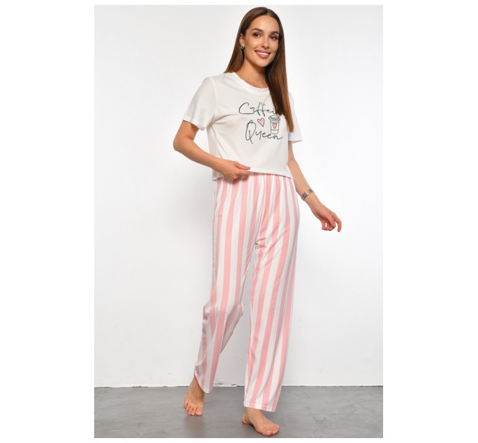Женская пижама белого цвета с принтом 187380L