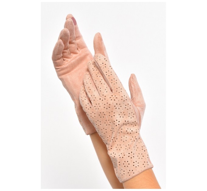 Перчатки женские текстильные сенсорные розового цвета 187512L