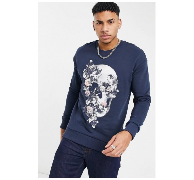 Світшот чоловічий синього кольору 187523L