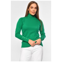 Гольф жіночий однотонний зеленого кольору 187871L Гольф жіночий однотонний зеленого кольору 187871L