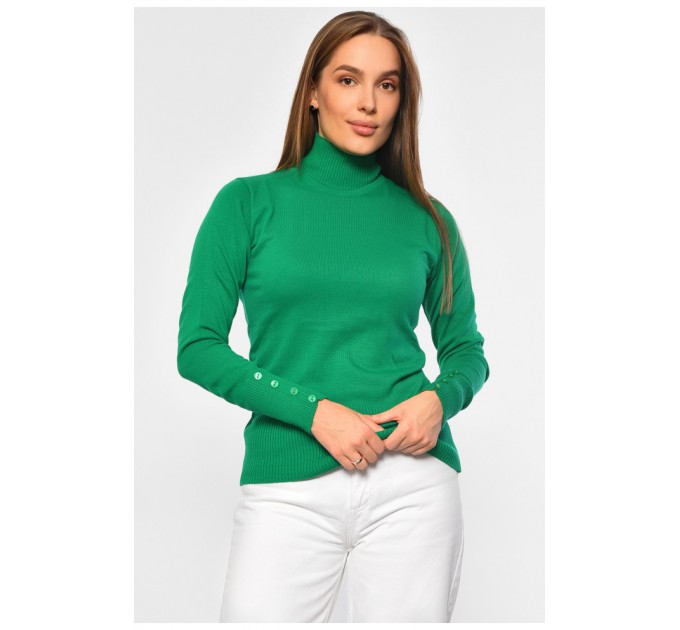 Гольф жіночий однотонний зеленого кольору 187871L