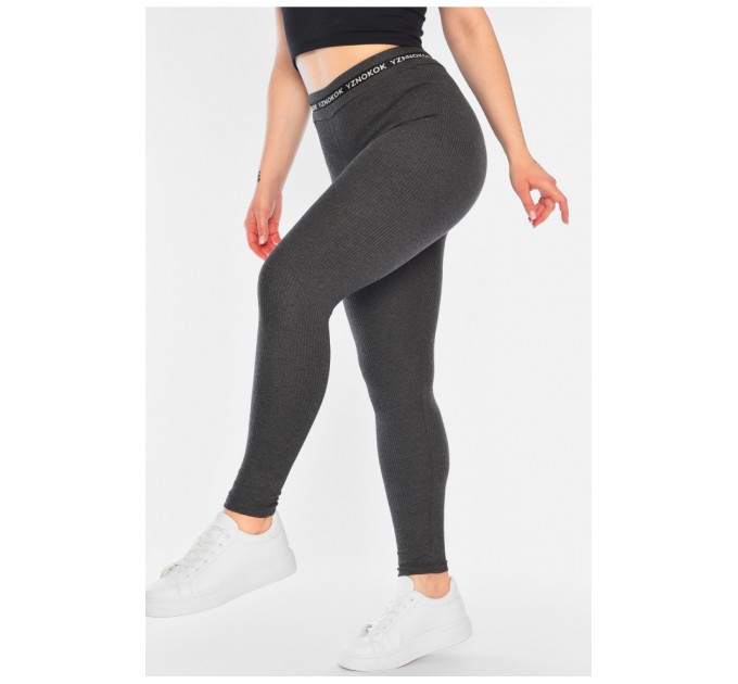 Лосины женские в рубчик серого цвета 187950L