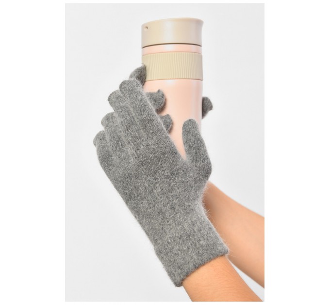 Рукавички жіночі ангора сірого кольору 188005L