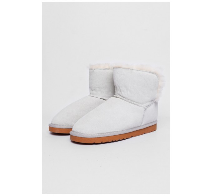 Уггі жіночі штучна замша світло-сірого кольору на хутрі 188142L