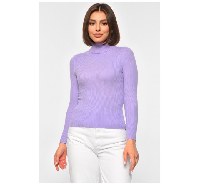 Гольф жіночий однотонний бузкового кольору 188241L