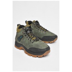 Ботинки мужские зимние на меху зеленого цвета 188914L