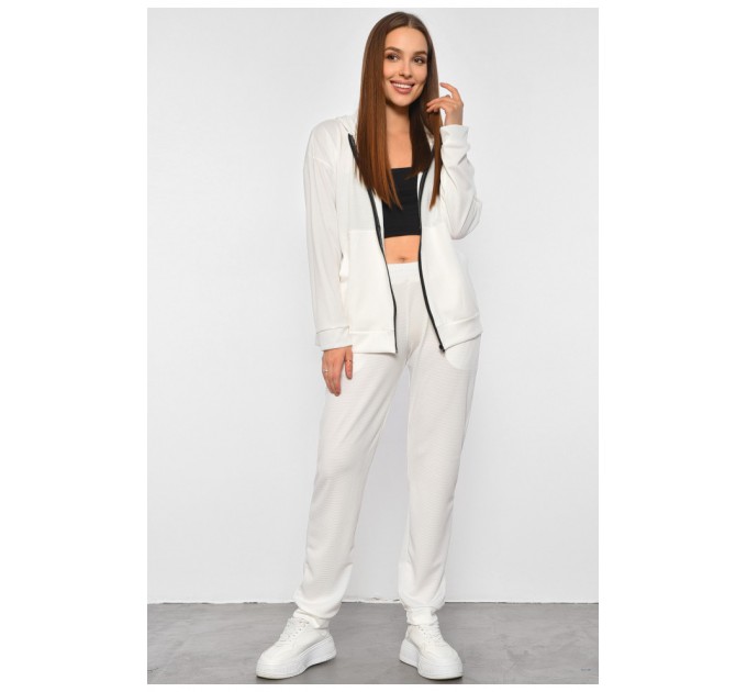 Женский спортивный костюм из ткани лакоста белого цвета 189078L
