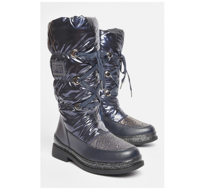 Чоботи зимові дитячі дівчинка темно-сині 189254L