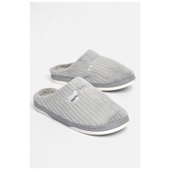 Тапочки комнатные мужские серого цвета на меху 189324L Тапочки комнатные мужские серого цвета на меху 189324L