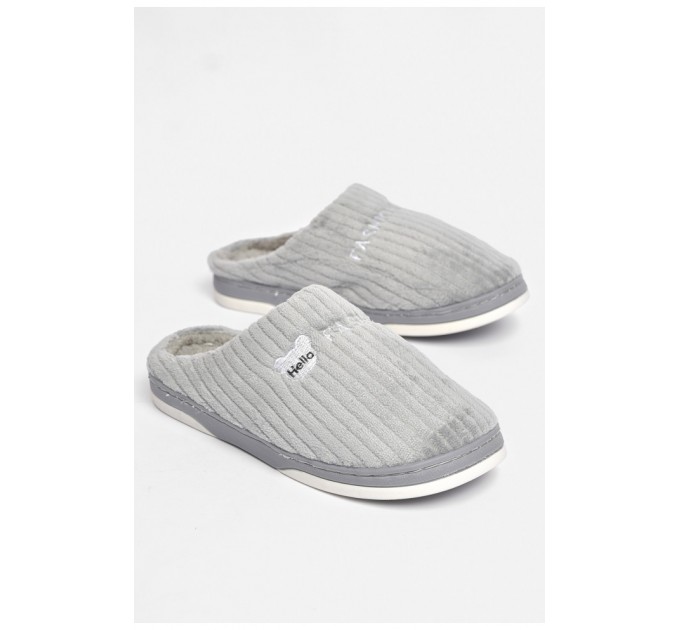 Тапочки комнатные мужские серого цвета на меху 189324L