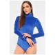Боди женское велюровое однотонное синего цвета 189379L