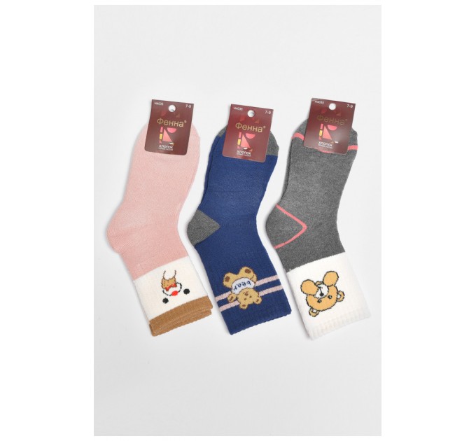 Набір дитячих шкарпеток махрових для дівчинки 3 штуки 189427L