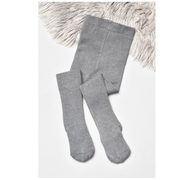 Колготи дитячі махрові для дівчинки сірого кольору 189562L