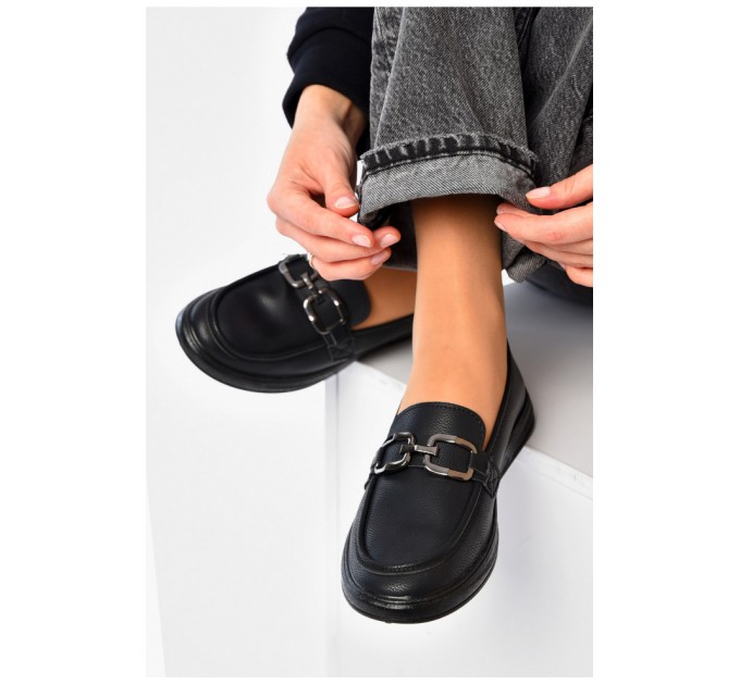 Туфлі-лофери жіночі чорного кольору 189819L