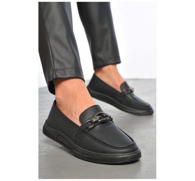 Туфлі-лофери жіночі чорного кольору 189820L