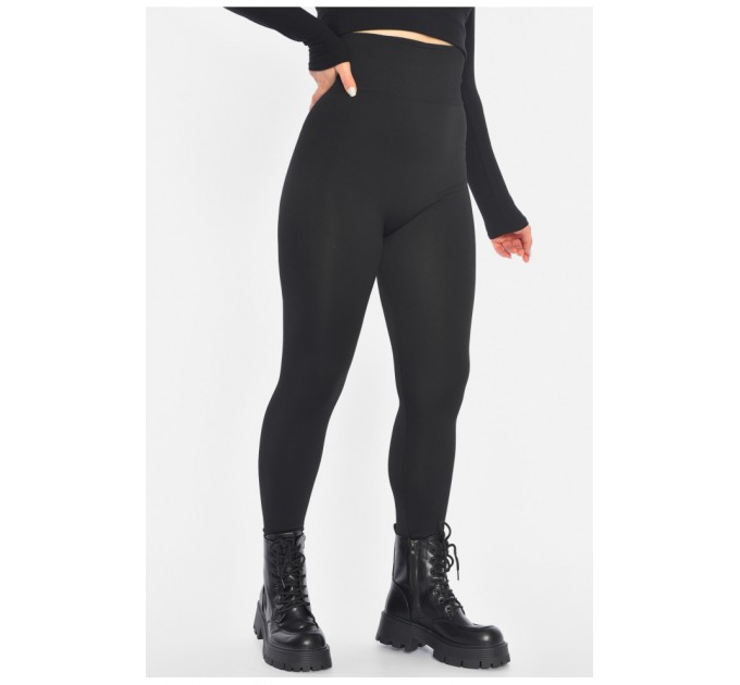 Лосини жіночі на флісі чорного кольору 189837L