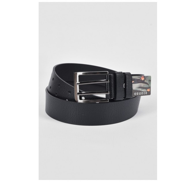 Ремінь чоловічий чорного кольору розмір 115*3,5 см 189898L