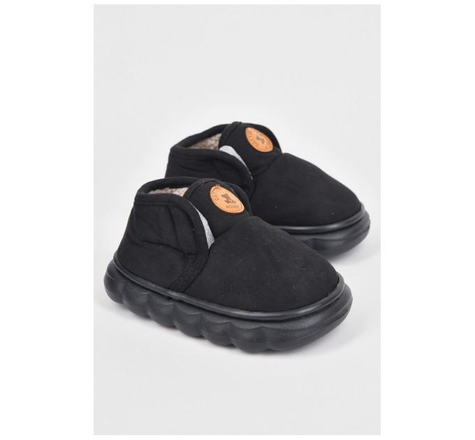 Капці дитячі чорного кольору на хутрі 190100L