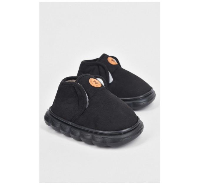 Капці дитячі чорного кольору на хутрі 190101L