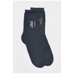 Шкарпетки чоловічі махрові темно-синього кольору 190359L