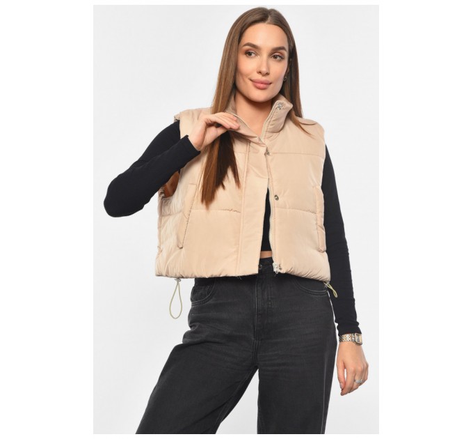 Жилетка женская бежевого цвета 190441L