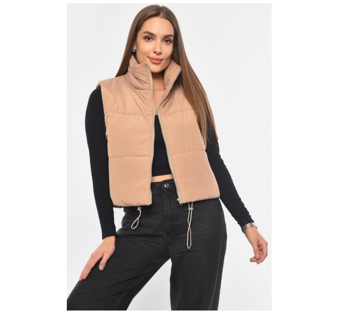 Жилетка женская бежевого цвета 190446L