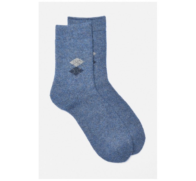 Шкарпетки чоловічі махрові ангорові синього кольору 190492L