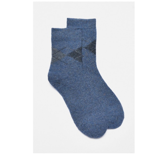 Шкарпетки чоловічі махрові ангорові синього кольору 190511L