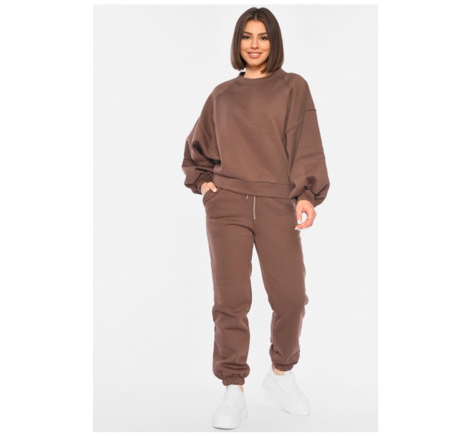 Спортивний костюм жіночий коричнивого кольору 190642L