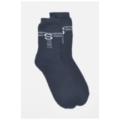 Шкарпетки чоловічі махрові темно-синього кольору 190669L