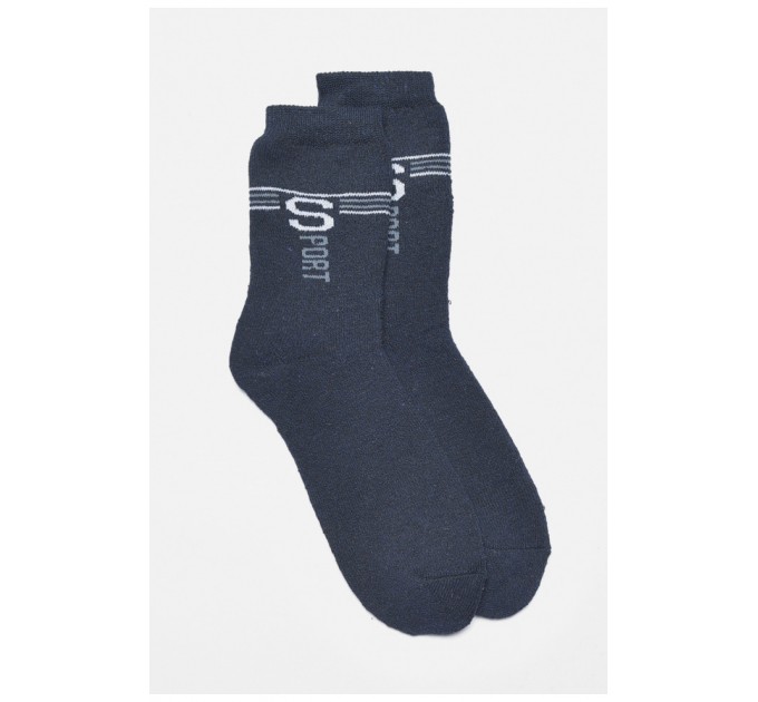 Шкарпетки чоловічі махрові темно-синього кольору 190669L