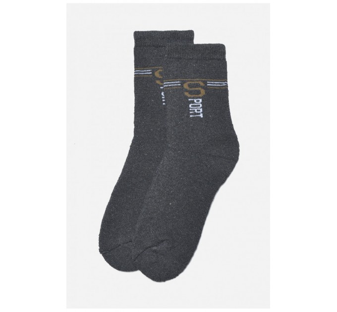 Шкарпетки чоловічі махрові темно-сірого кольору 190671L