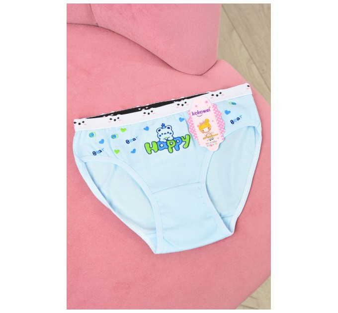 Трусики дитячі для дівчинки блакитного кольору з малюнком 190717L