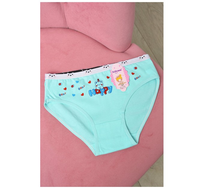 Трусики дитячі для дівчинки зеленого кольору з малюнком 190718L